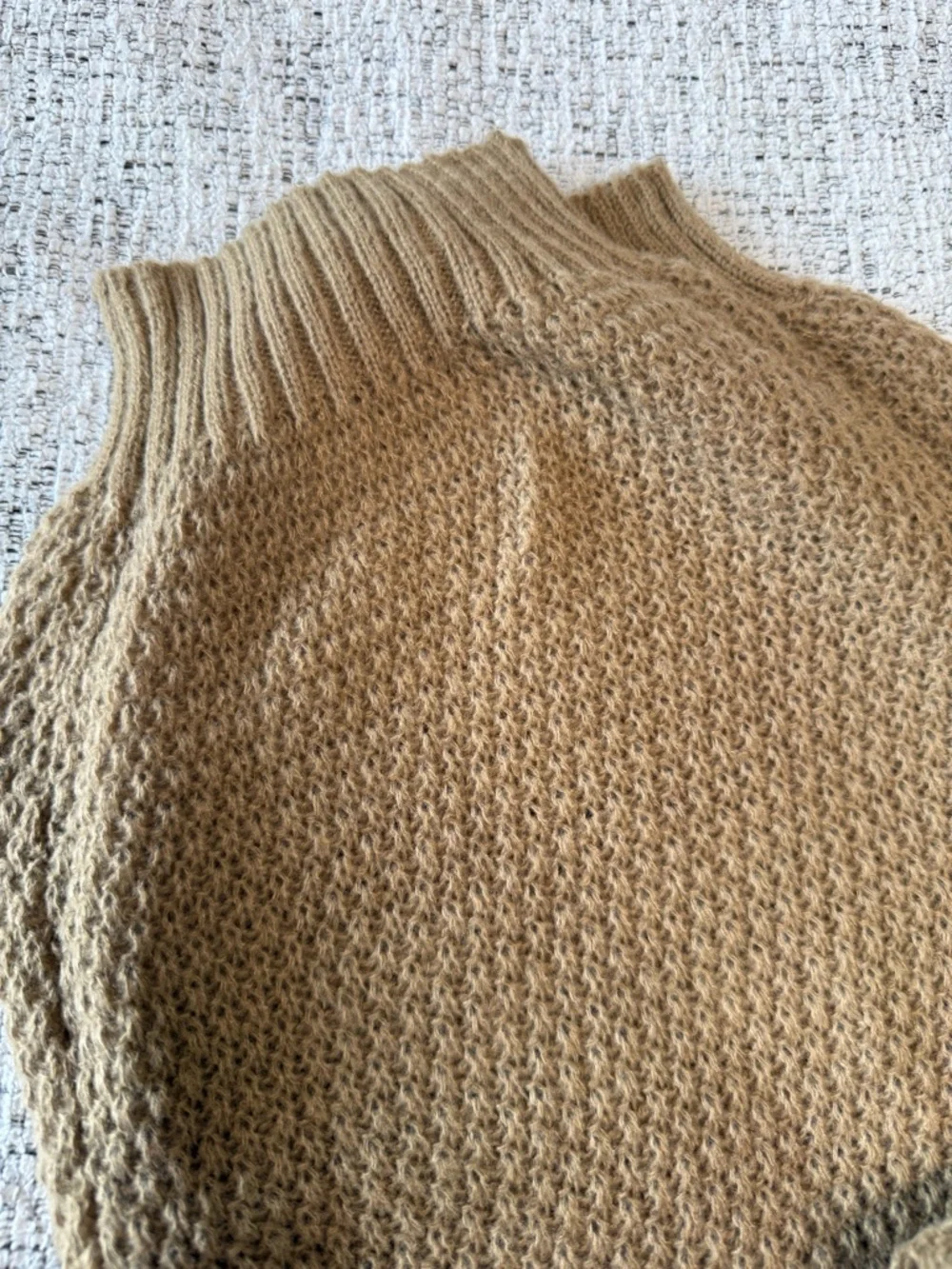 L , XL Cozy Knit Sweater Pants in Camel Tan - Picture 2 of 5